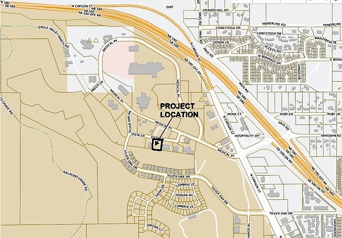 Carson City planning staff provided a map showing the location of Vitality Unlimited’s proposed residential treatment center at 1625 Vista Lane.