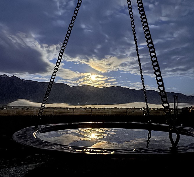 Resident Michael Smith captured this photo of the moon reflected in a bird bath.