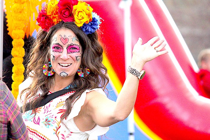 Main Street Gardnerville Director Jen Tune at the first Día de Los Muertos festival in 2022.