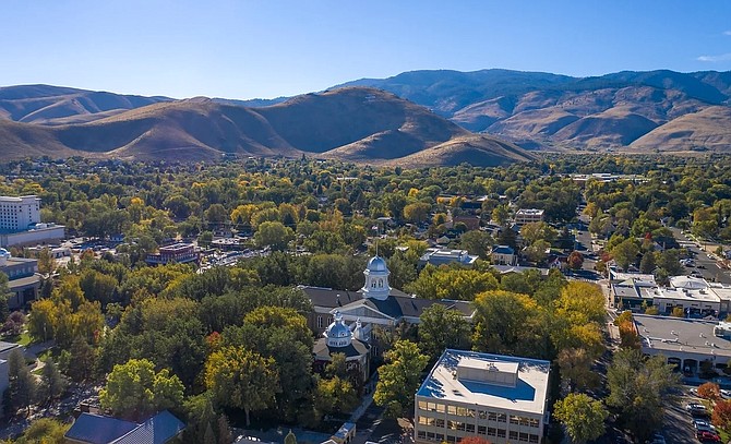 An aerial view of Carson City.