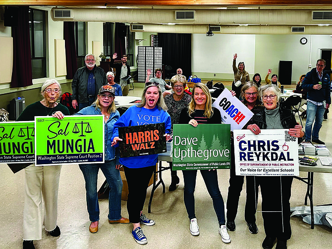 Residents of the 36th Legislative District gather at the Greenwood Senior Center to encourage others to Get Out The Vote.