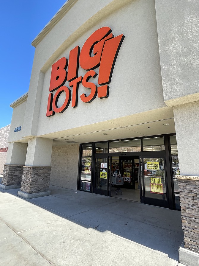 NNG/Outside Big Lots on Oct. 14, a closing sign present on the front door. Big Lots corporate, undergoing Chapter 11 restructuring, has announced the Carson store will remain open.