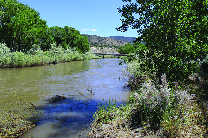 The Carson River in east Carson City in June 2023, following a wet winter.