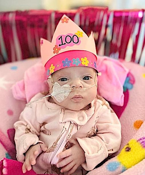 Ruby May Olivares celebrated 100 days old while in the NICU at Renown Regional Medical Center.