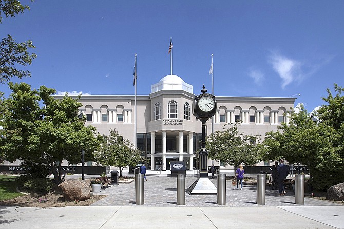 Blue sky above the Nevada Legislature building in Carson City on May 30, 2023.