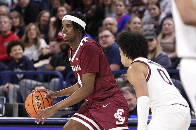 Santa Clara guard Adama Bal (4) leads the Broncos in scoring so far this season.