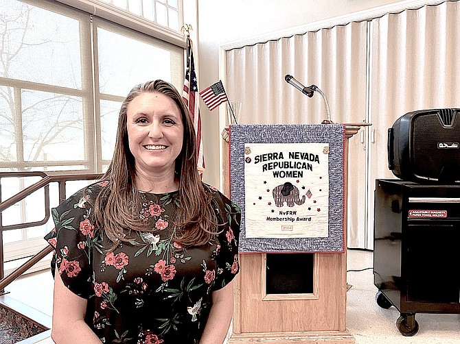 County Manager Jenifer Davidson at the Nov. 13, 2024, Sierra Nevada Republican Women meeting.