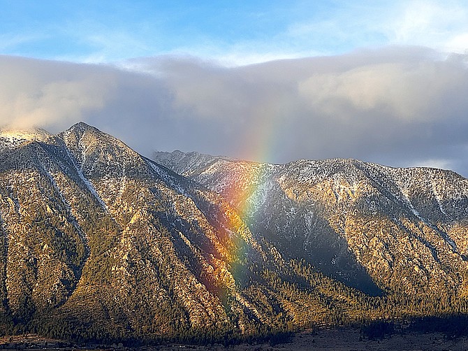 A rainbow arrived with the dawn on Thursday morning. Photo special to The R-C by Michael Smith