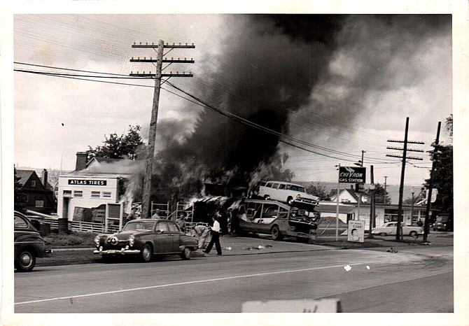 The 1956 Rabenstein gas station fire.