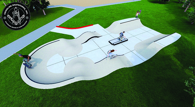 Skatepark concept drawing and location.