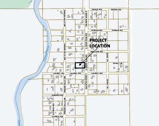 Map from Carson City showing the location of a proposed 62-foot-tall amateur radio antenna.