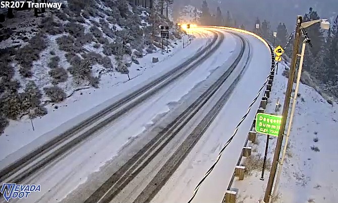 Road controls have been implemented for Kingsbury Grade with chains required for all vehicles except four-wheel drive with snow tires as of 6:45 a.m.