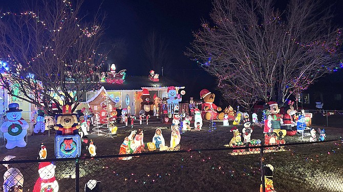 Karen and Steve Stage’s light display at 1409 Marlette Circle, Gardnerville Ranchos.