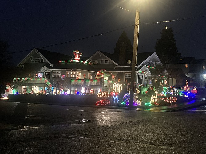 Randy and Terri Vail, at the corner of Third Street and Avenue F in Snohomish, again decked out their historic home with Christmas lights and decorations. The home’s scene is visible from down the street.