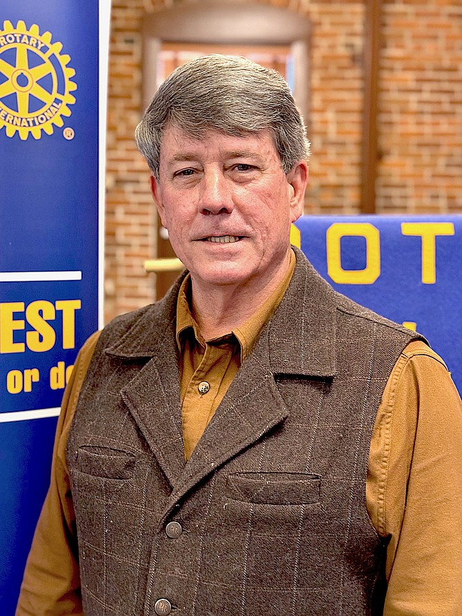 Farmer Wilson speaks to Minden Rotary.