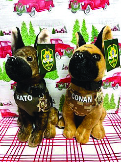 The Carson City Sheriff’s Office is offering for sale two plush stuffed dogs modeled after the law enforcement K9s who serve the community.