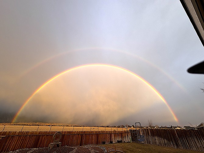 Gardnerville resident Michael Smith submitted his photo on Sunday morning of a double rainbow.