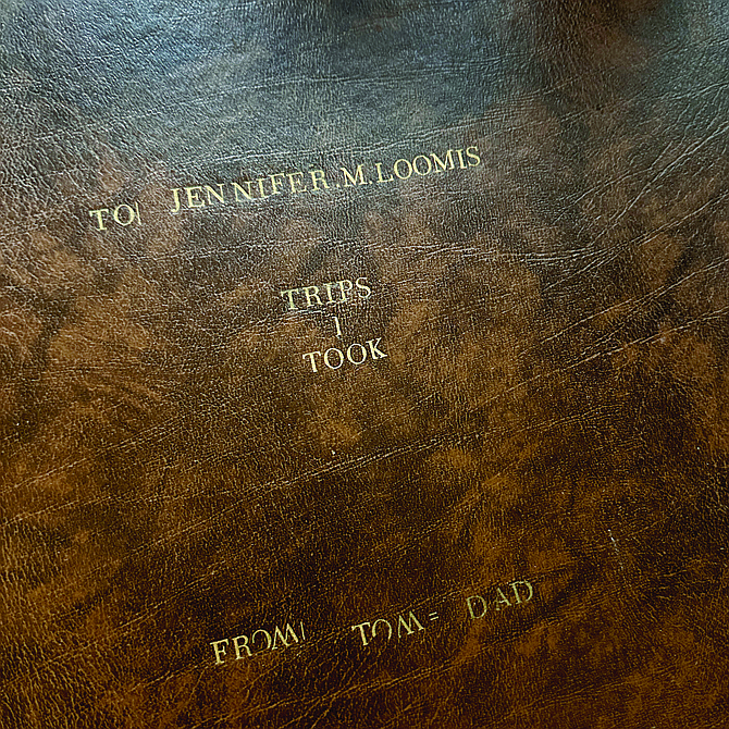 I recently came across an album my father made for me years ago. On the front page, he had rubbed the gold letters off to spell: