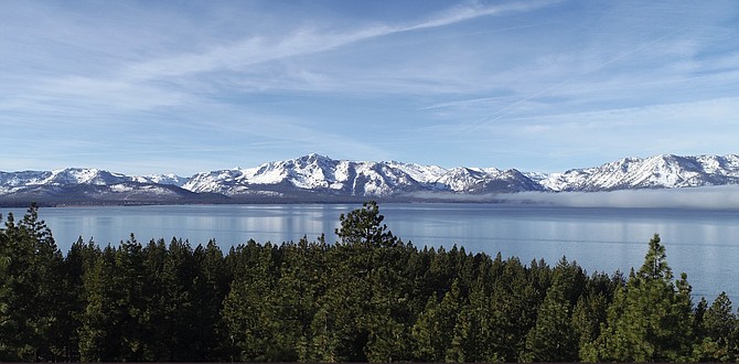 'Bobsled' Bob Buehler sent in this photo of Lake Tahoe taken from Round Hill Pines on Thursday morning featuring a fog bank from around Tahoe City north.