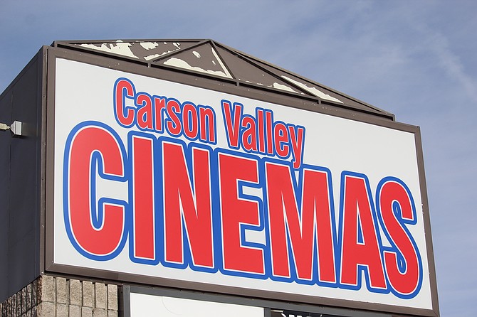 The Carson Valley Cinemas sign along Highway 395 in Minden.