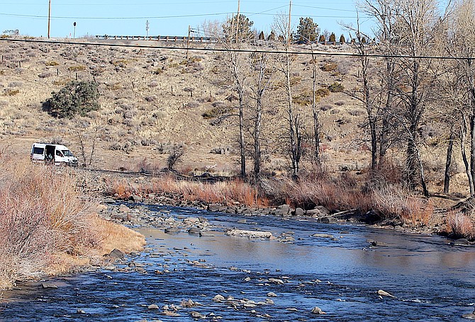 Folks were out enjoying Thursday afternoon down along the East Fork of the Carson River below the Old Power Dam.