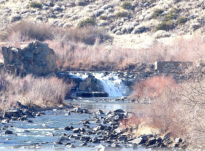 The East Fork of the Carson River was running 92 cubic feet per second going over the Old Power Dam where it enters Carson Valley on Thursday morning.