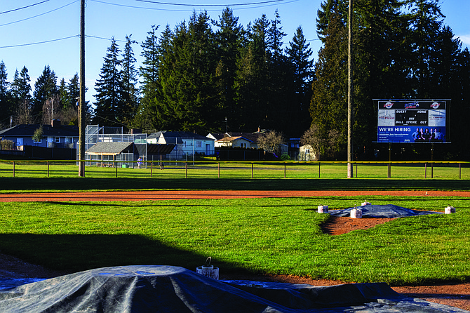 The ballfields in use by Everett Little League at Madison Elementary seen on Jan. 18. Until fall 2026, the ballfields will remain while the league searches for a new location.