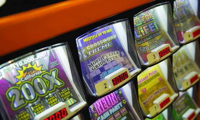 Lottery tickets for sale inside the Lottery Building in Floriston next to the Gold Ranch RV Resort and Casino in Verdi on March 17, 2023.