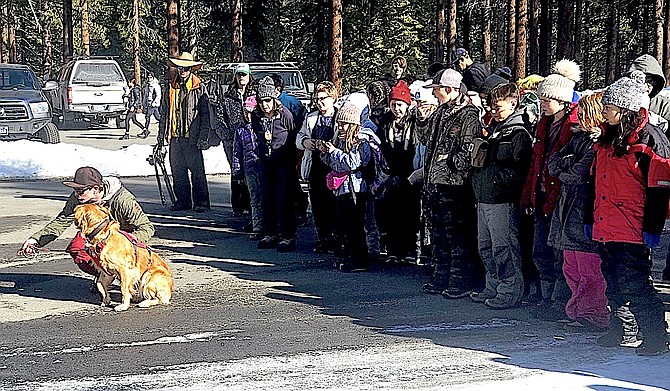 Kirkwood Rescue and Avalanche Dogs Foundation showed a group of fifth-graders avalanche safety techniques on Jan. 30.
Photos by K9 Handler Heather Dent