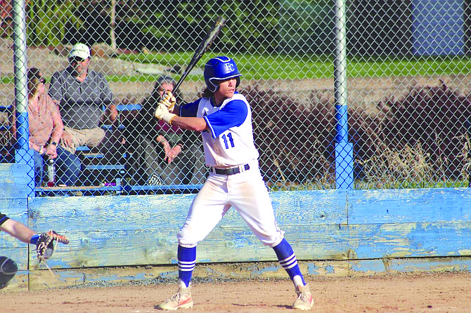 Eatonville senior Brody Thirtyacre batting during a game this past season. Thirtyacre will suit up for the Clackamas College Cougars next season.