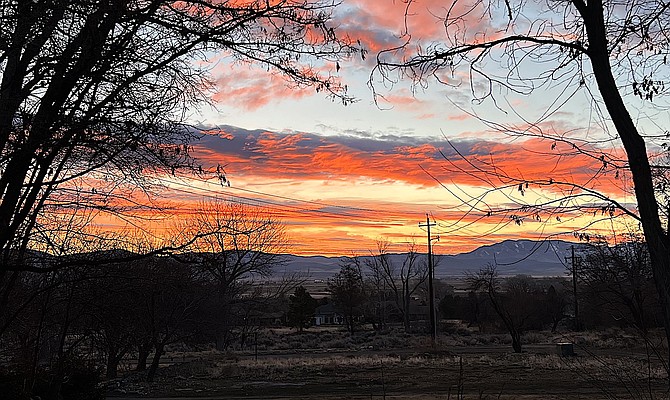 Tuesday's sunrise showed a little Doppler shift, indicating there might actually be some weather on the way.