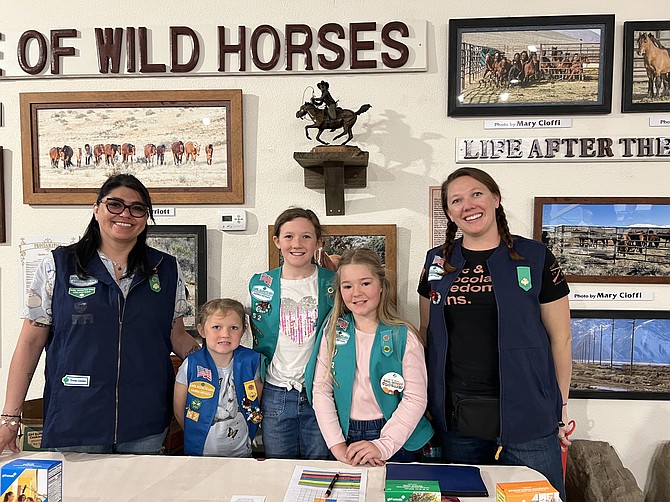 Members of Troop 252 were working the cookie booth on Saturday at the Carson Valley Museum & Cultural Center.