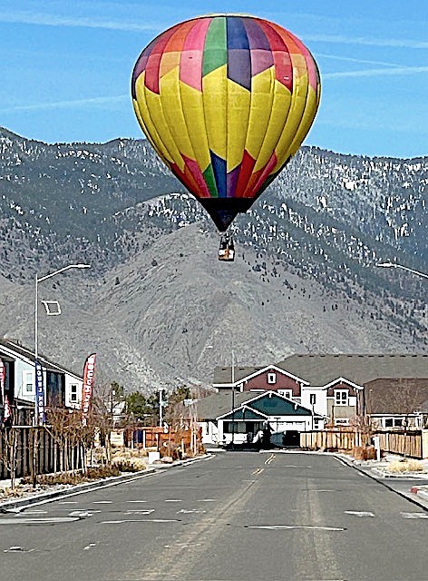 Balloons were up over the weekend as shown from this photo taken by Reggie Mueller in Minden on Saturday.