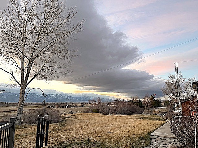 A band of clouds mark the Sierra Wave on Saturday evening in this photo taken by Gardnerville resident Phyllis Holmes.
