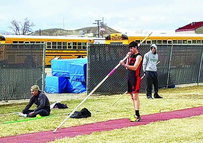 Pershing County's Howard Mitchell waits to make his approach.