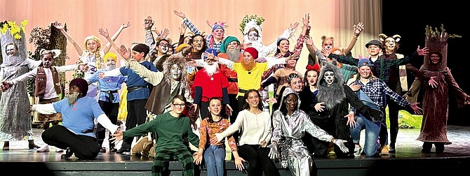 The ‘Land of Make Believe’ cast of fairy tale characters holds for the applause on April 5 at the end of their final performance. The children’s musical presented by Performing Arts of Churchill County performed four shows last week at the Churchill County High School auditorium.