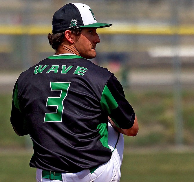 Fallon senior James Kelsey pitches against Elko in Saturday’s series-finale win.