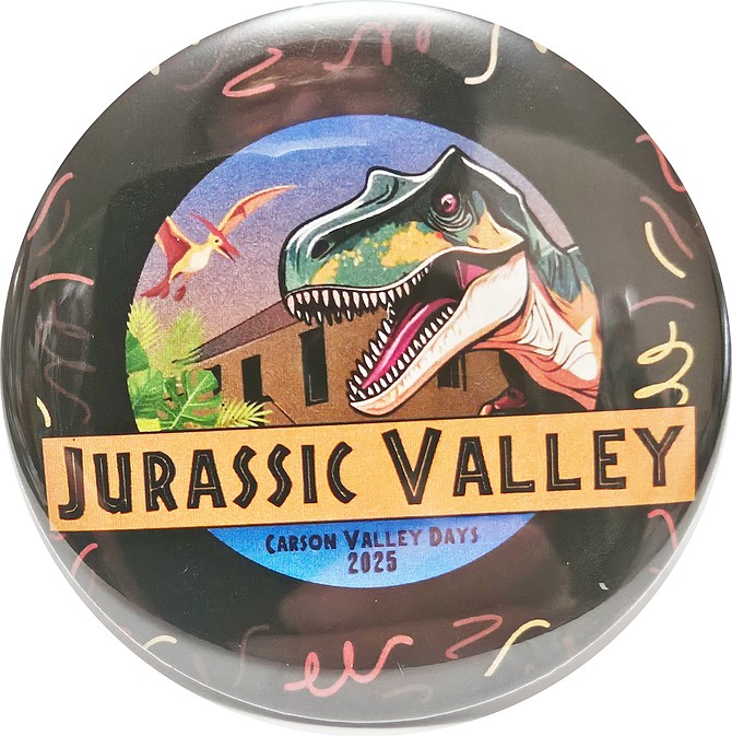 The Carson Valley Days button will be on sale at the Carson Valley Lions booth at the Business Showcase 3-6 p.m. at the Douglas County Community & Senior Center. If you look closely, you can see Lion Ron Santi reflected in the button.