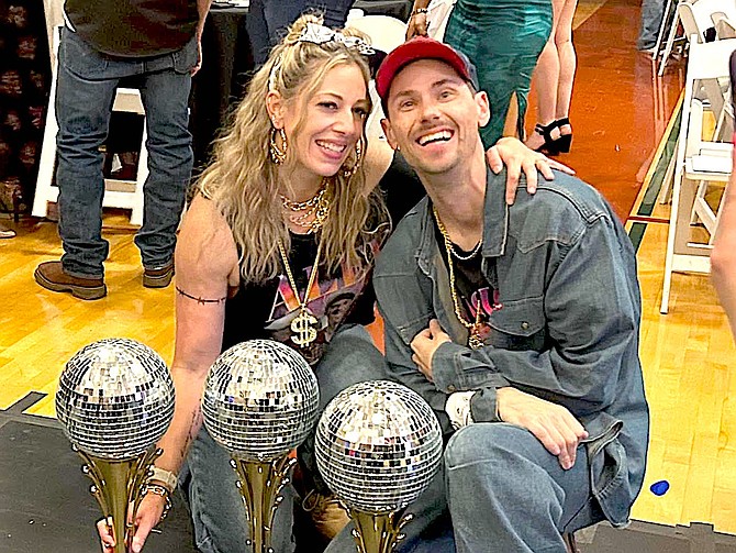 Jessica Maidlow and her professional Gotta Dance partner Alex Kaskie took the trophy at the CVIC Hall in Minden on April 11.