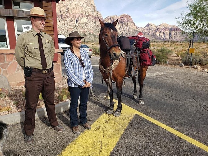 Samantha Szesciorka and her horse Sage at Spring Mountain Ranch near Red Rock Canyon in Las Vegas. 
Nevada State Parks photo