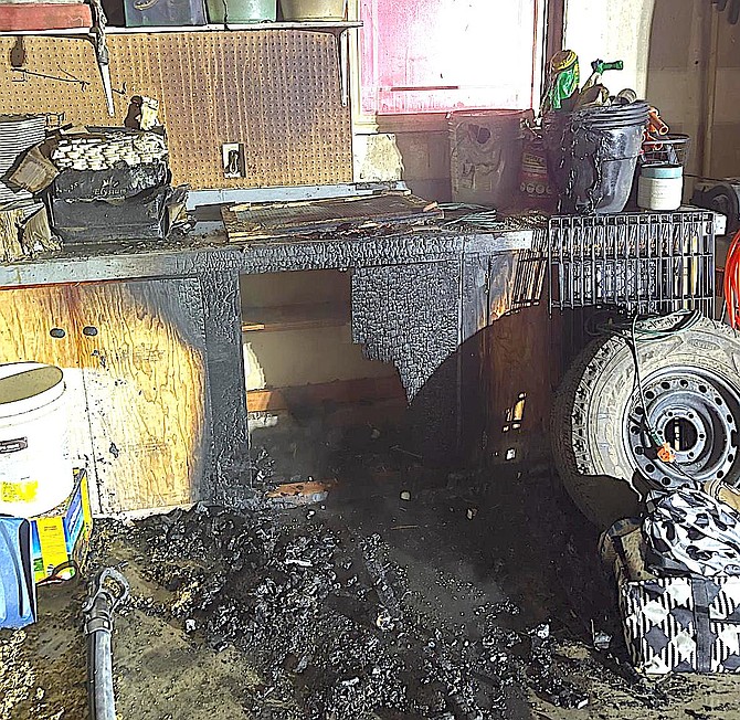 An early morning fire was contained to the garage of a Ruhenstroth home on Thursday.
East Fork Fire Protection District photo