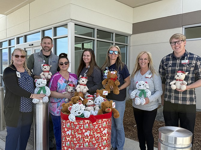 Gardnerville Raley’s Store Team Leader Connie Cummins and Assistant Store Team Leader Chance Hollingsworth delivered stuffed bears to the Carson Valley Health Emergency Department. The bears were purchased and donated by Raley’s shoppers over the holiday season annual Holiday Hope Drive.