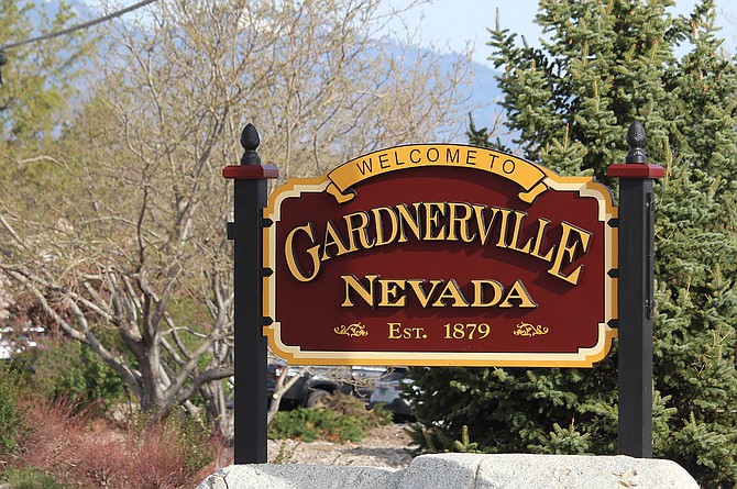 The Welcome to Gardnerville sign at the southern entrance to town.
