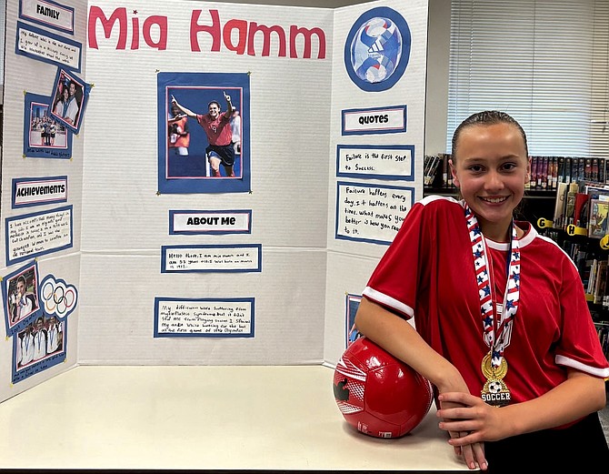 Kate Stults portrays soccer legend Mia Hamm.