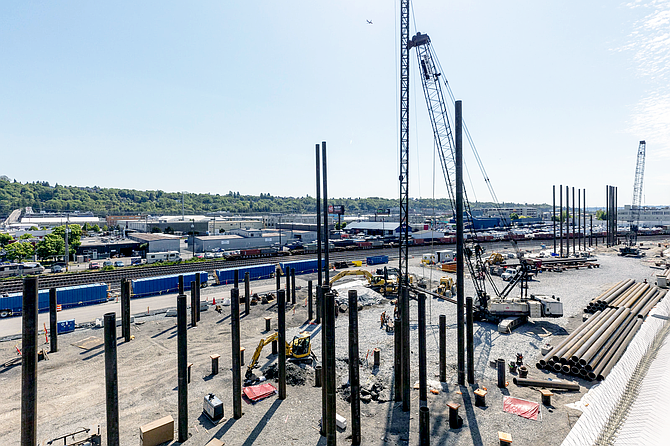 Major construction activities are underway at Amtrak’s King Street Yard in Seattle, where crews recently began building the foundation for a new nearly 100,000 square foot maintenance facility that will help improve Amtrak service and support the introduction of new trains in the Pacific Northwest.
