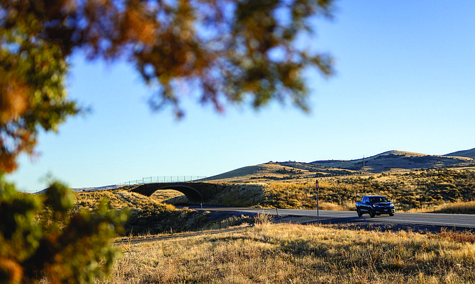 A wildlife crossing on Highway 93 north of Wells.