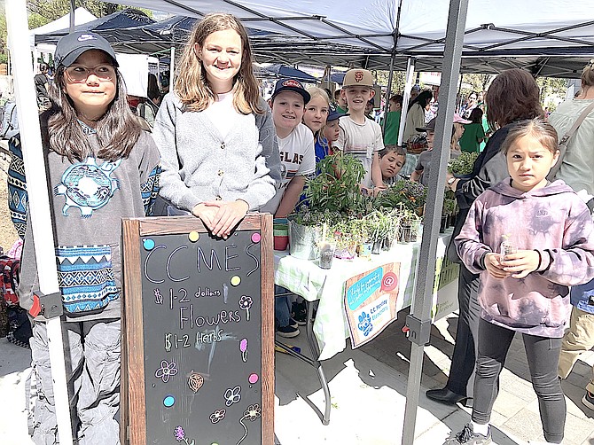 Meneley Elementary School students participate in Thursday's Giant Students Farmers Market at the Capital. Photo special to The R-C by Joyce Hollister