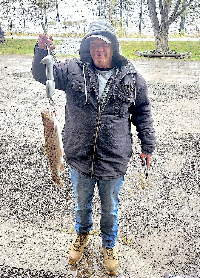 Kenny from San Jose Calif. holds a 3-pounder caught in the East Fork of the Carson River. 
Carson River Resort photo