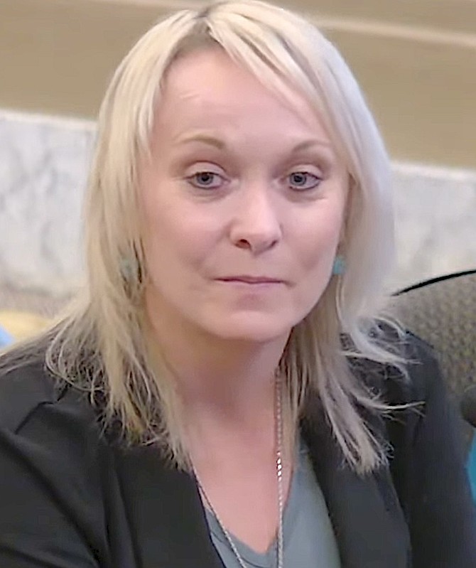 Wendy Sharp at Thursday's Douglas County commissioners' meeting.