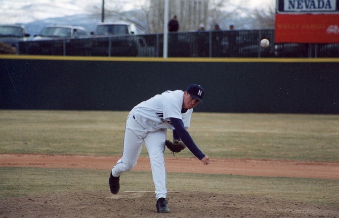 Former Carson star Darrell Rasner pitches for Nevada during the 2001 season. Rasner remains the last pitcher to record a win for the Pack in the NCAA Tournament.